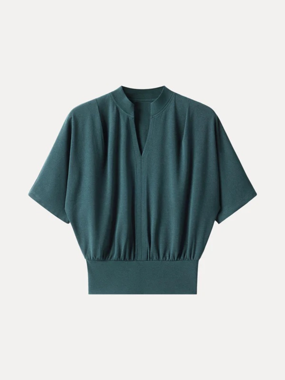 OGL Teal Short Sleeve V-Notch Pullover Top